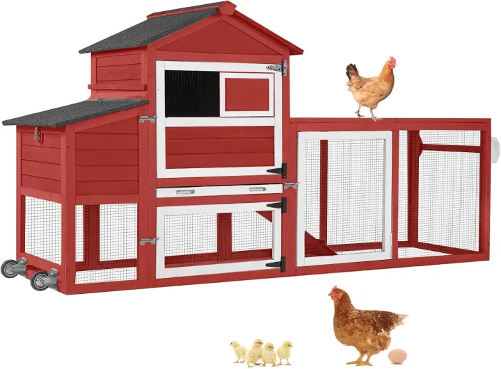 Mobile Chicken Coop with Wheels for 4–6 Chickens — Expandable Backyard Coop